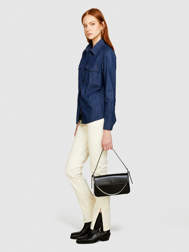 Comfort fit jean shirt - women's shirts - Dark Blue | Sisley image number 2